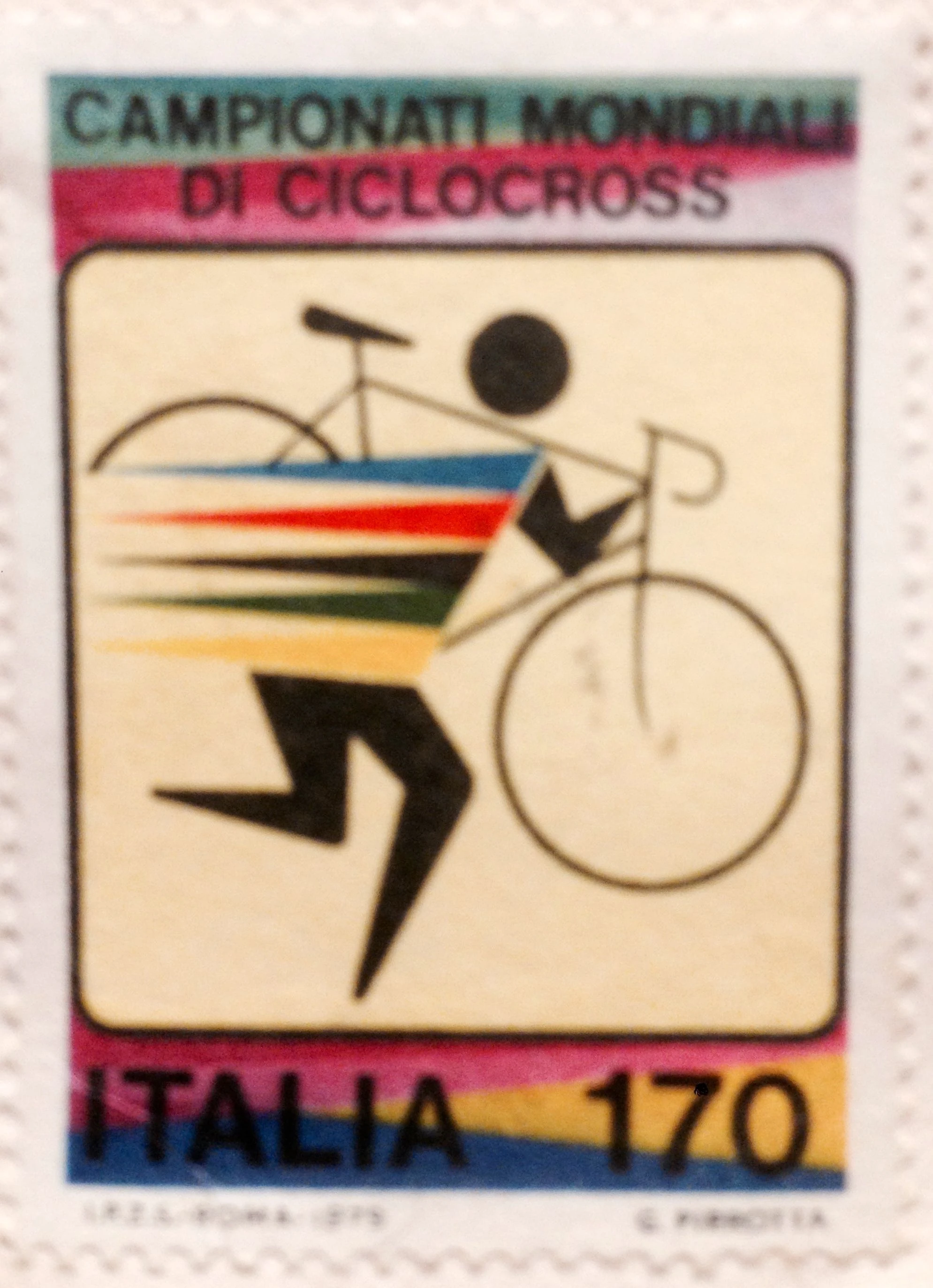 I found this stamp yesterday, laying around the house. It is from the 1979 Cyclocross World Championships in Italy.