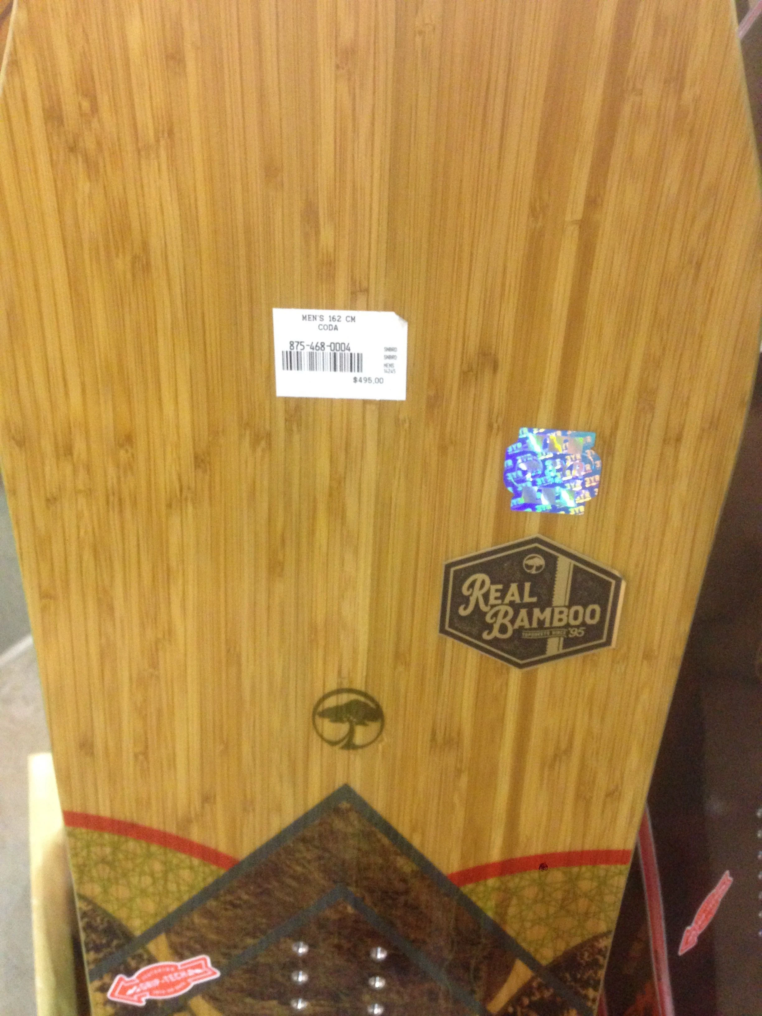 A nice bamboo snowboard.