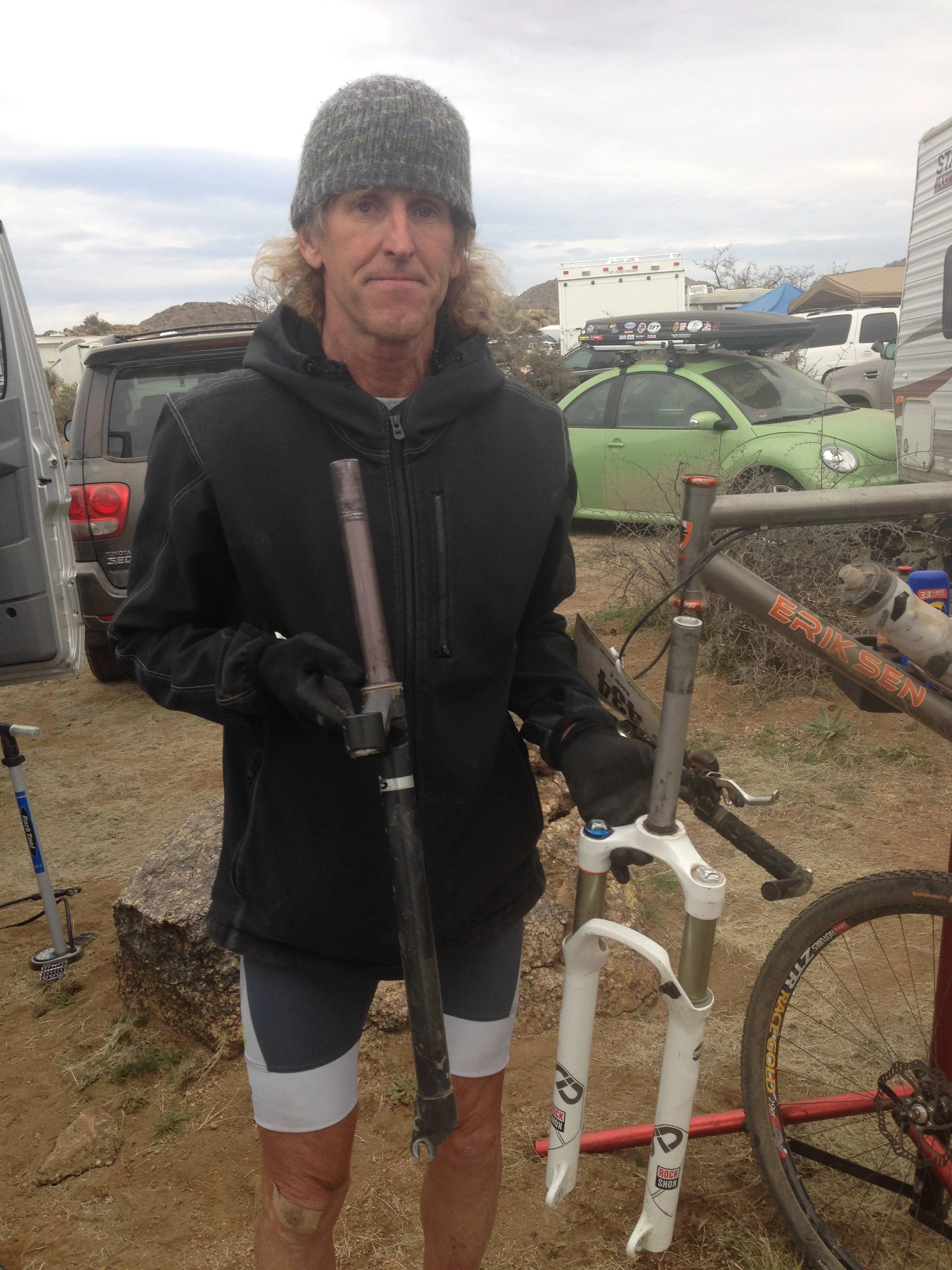 Switching out fork early morning.