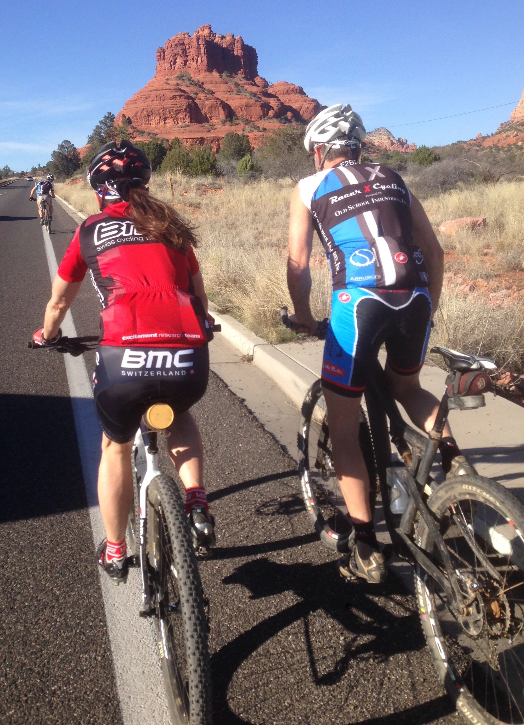 Trudi and Vincent heading out to the trail in Sedona.