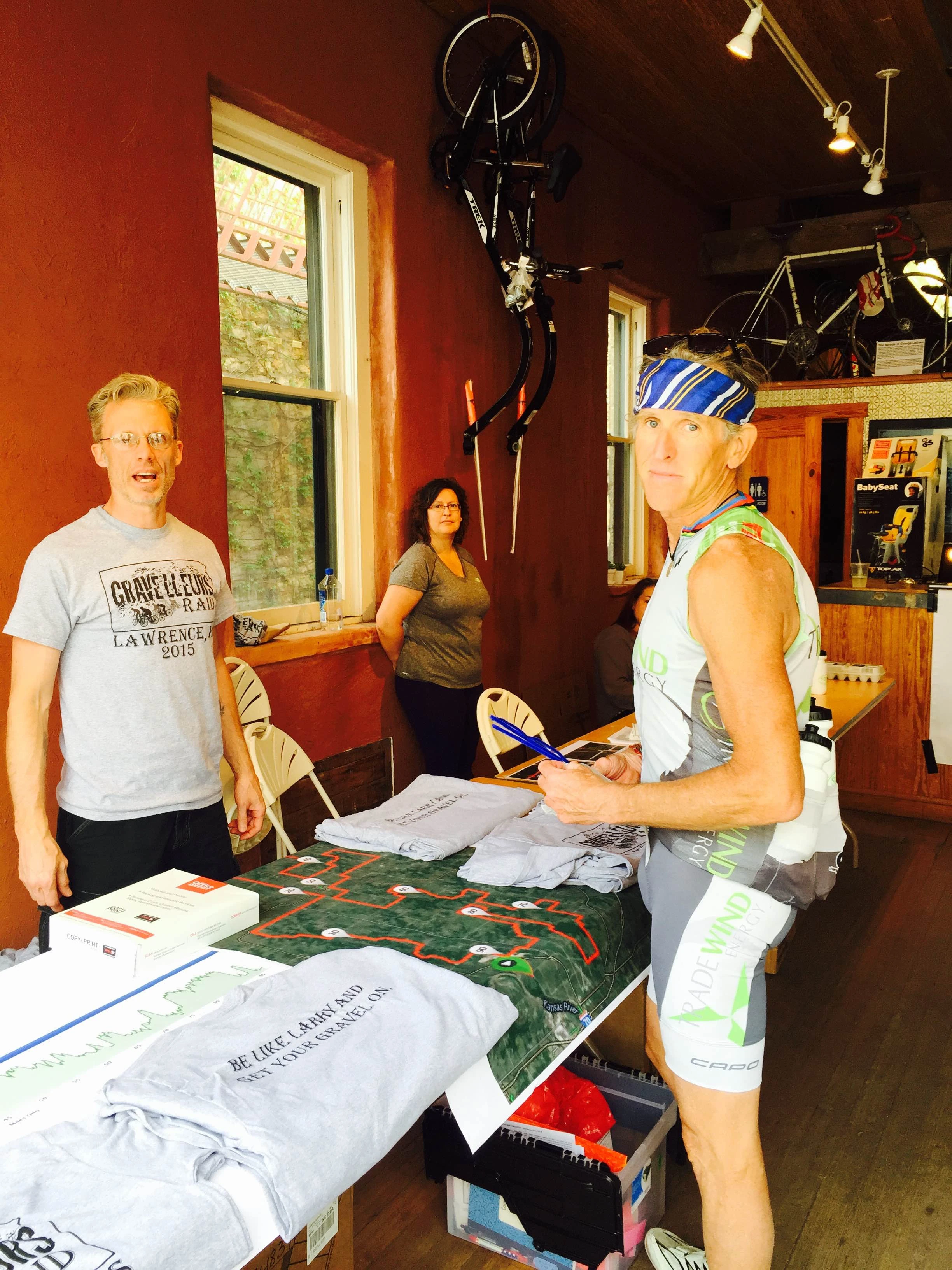 I rode to Lawrence yesterday on gravel to enter the gravel road race. Seemed appropriate. Roger Harrison has done an awesome job putting this race together.