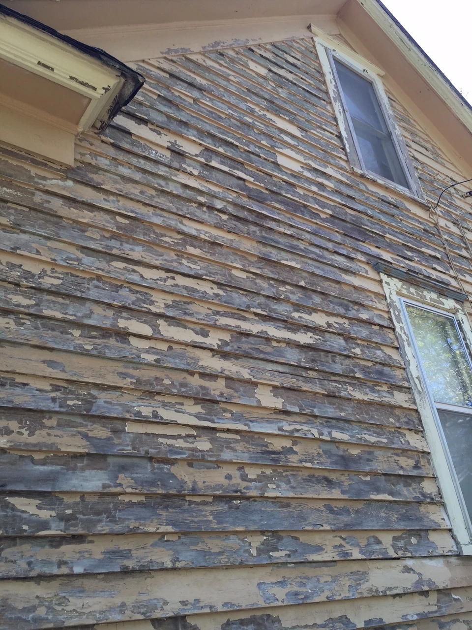 After scrapping and sanding.