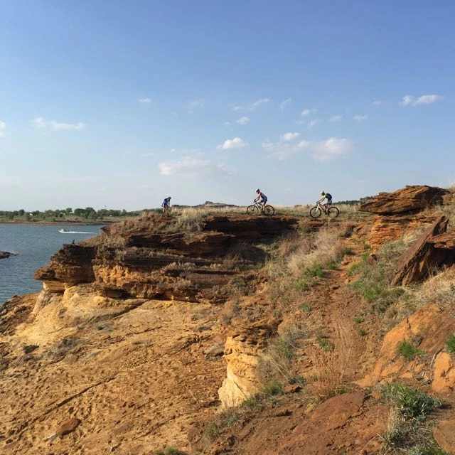 It is pretty dramatic riding the trail. I think it is a 22 mile loop. The race is 30 miles, but we only rode 17 miles yesterday.