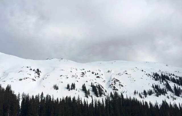 There are tons of snow up in the mountains here.