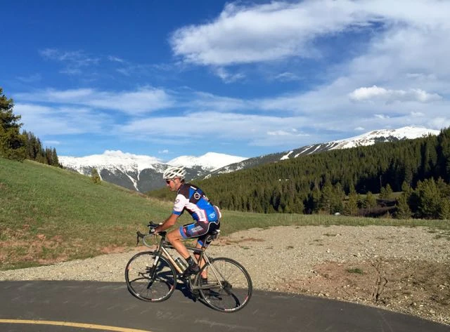Vincent heading up to Vail Pass.