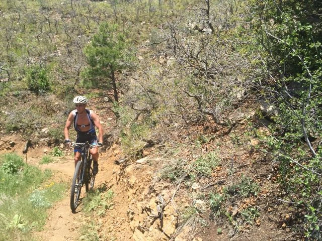 Vincent climbing up the North Fork Trail.