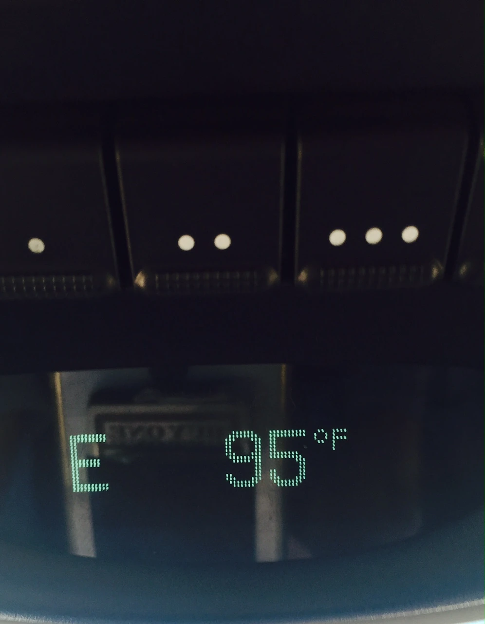 This was the temperature driving back and the AC in the van didn&rsquo;t work. Just another thing to fix. It worked on the way to Colorado, not sure what the deal is now. I sweated through lots of clothing.