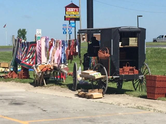 I saw these Amish women selling things when I stopped for gas in Iowa. I would have went over and &ldquo;shopped&rdquo;, but was in a hurry. I need to slow down some.