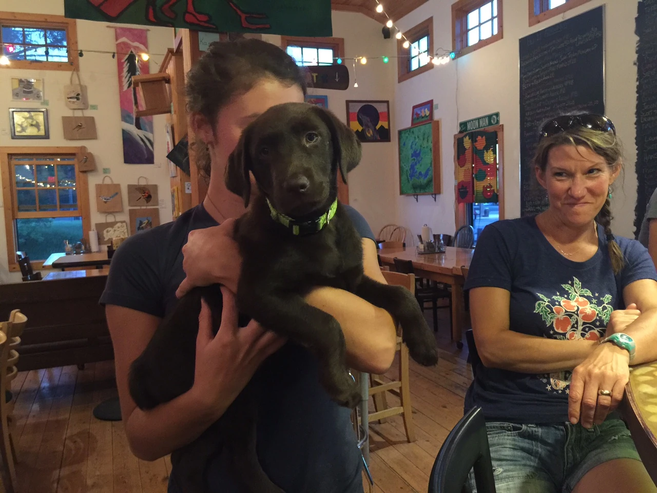 Mick and Beth got a new puppy recently. Beth is such a proud mother.