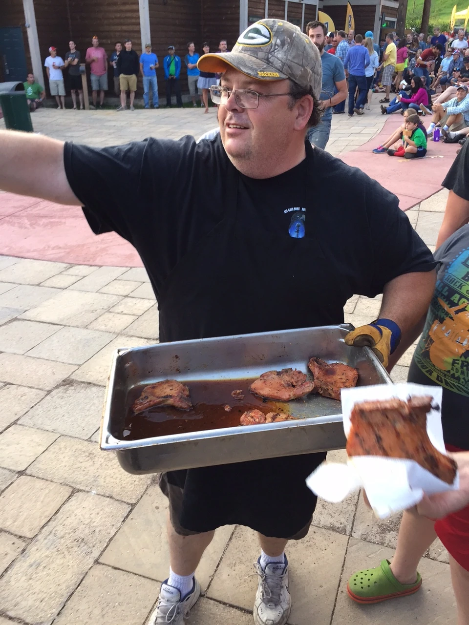 This guy was selling pork chops for $2 at the awards ceremony. I had just ate or I would have had one.
