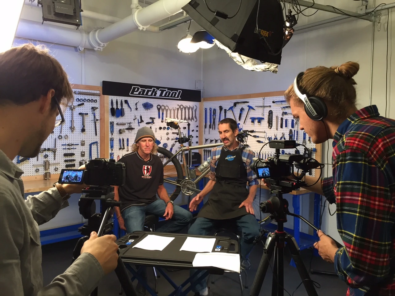 The studio with Calvin and the Park media guys.