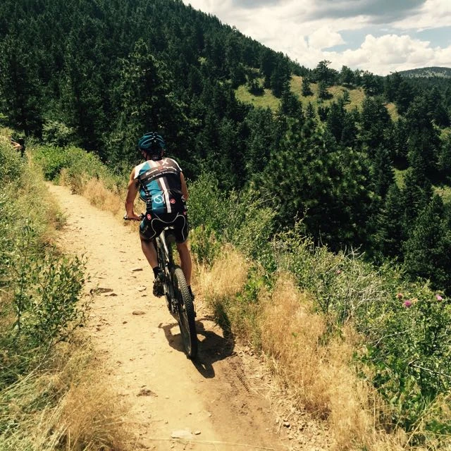 Vincent climbing up Lookout earlier.