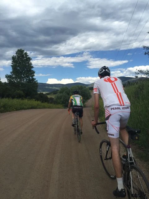 Kent and his friend, Chris, out riding on gravel yesterday. 
