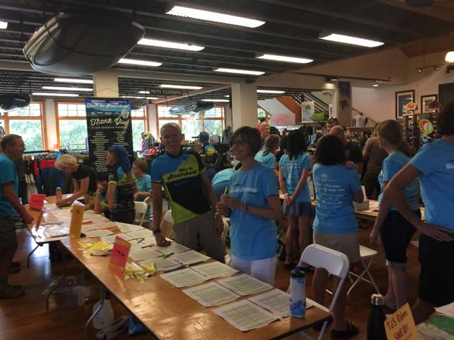 They had an amazing number of volunteers at registration yesterday.