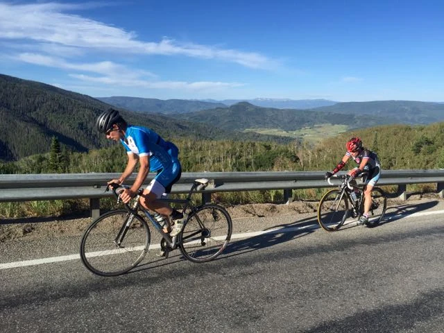 Bill and Catherine heading up Rabbit Ears early Saturday.