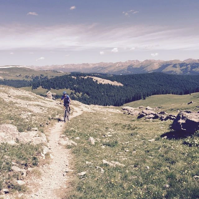 Vincent climbing up towards Kokomo Pass.