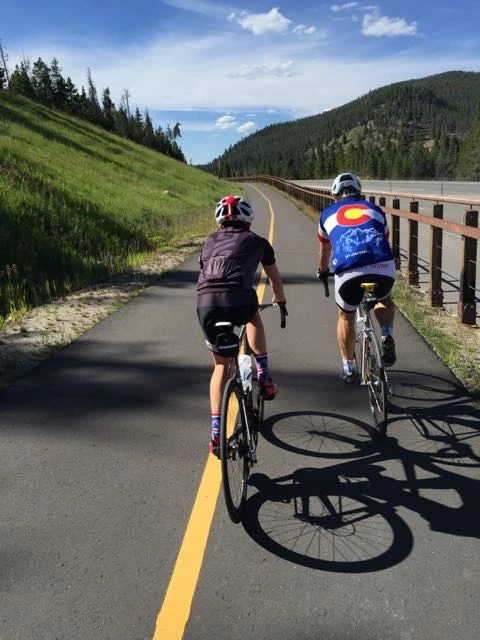 The father son duo that I caught a ride behind on the way back from Breckenridge. Initially, the father was pulling and I was getting almost no draft. But then the son got to the front and I was on easy street. 