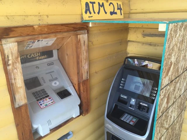 The coffeshop had dueling ATM&rsquo;s. 