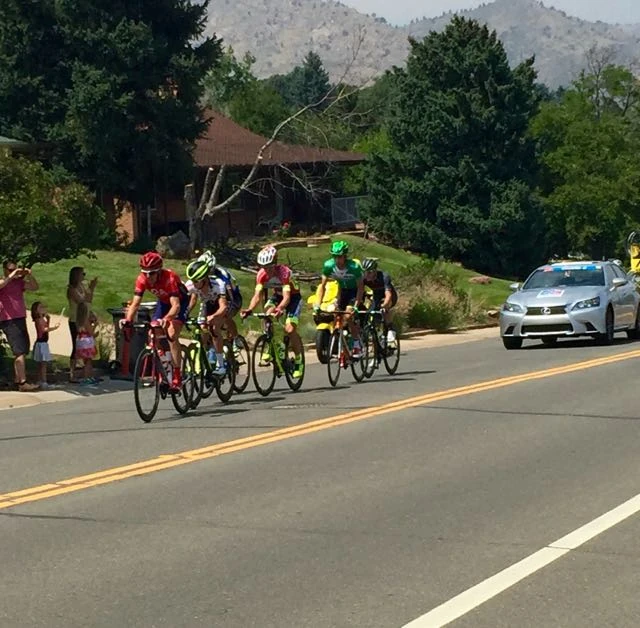 Joseph was in the early break heading up Lookout. He is the last guy in line.