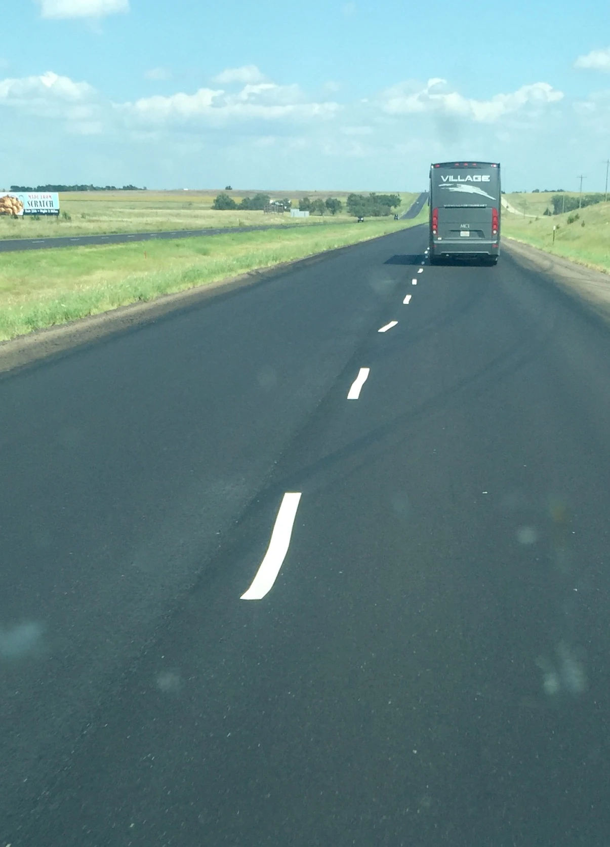 There was new asphalt on I-70 in Kansas. Some infant or completely inept person, put the temporary lines on the road. This wasn&rsquo;t even the worst of it. It was like this for miles upon miles.