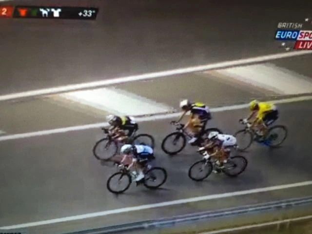 This was with maybe 3 km to go in today&rsquo;s stage of Tour of Spain.