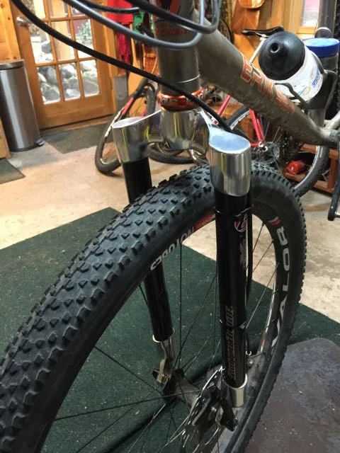 This is a fork I got from Trek a long time ago. I&rsquo;m going to race it tomorrow.