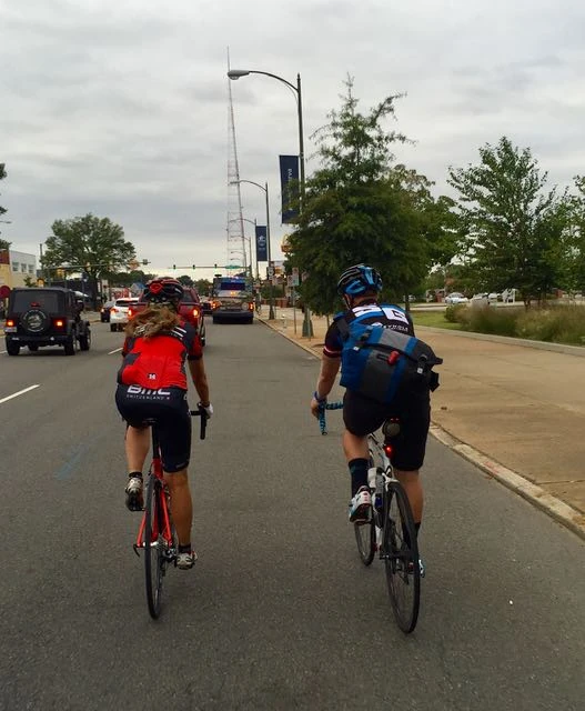 Trudi and my friend, Jeff Unruh from Topeka. Jeff was volunteering as a course marshall and we rode him partially back to his hotel.