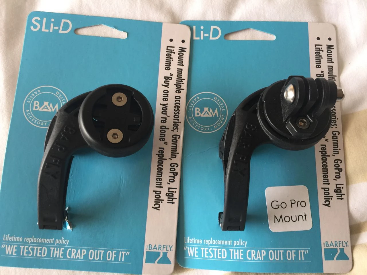 Plus, Barfly camera mounts.