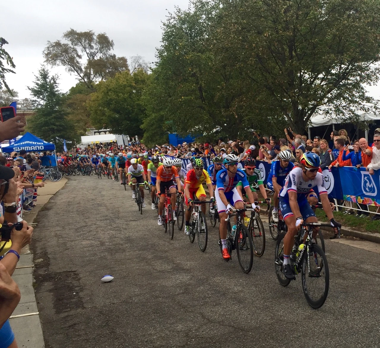 Peter Sagan on Libby Hill mid race.