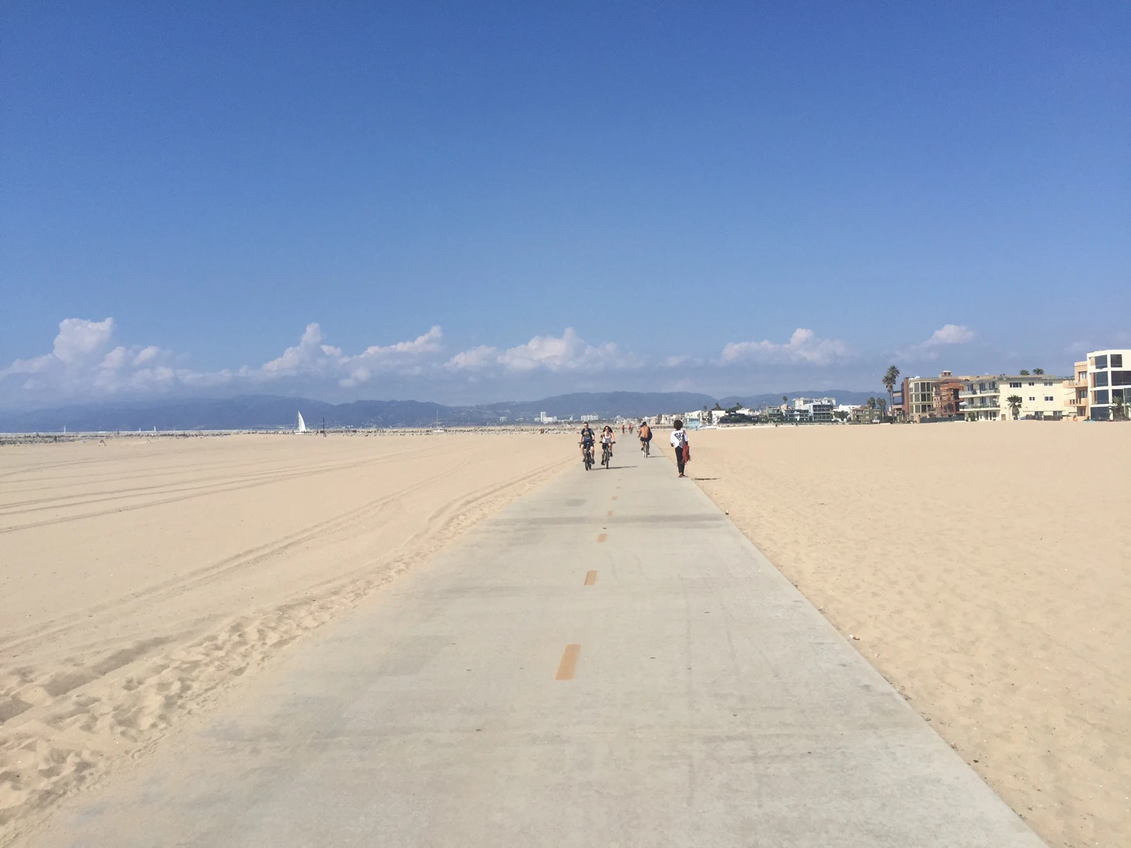 Riding towards Venice yesterday.