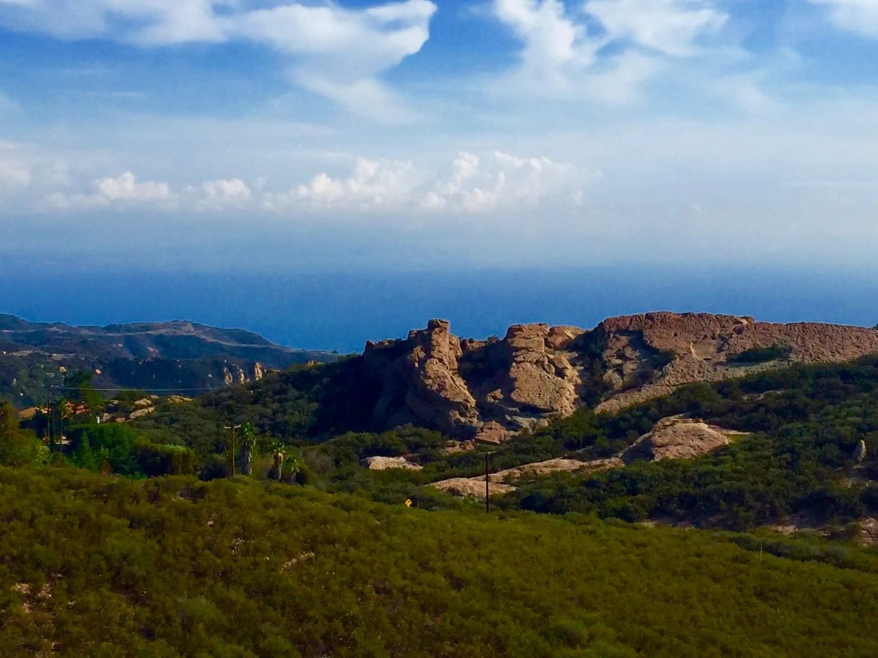 From the top of Stunt Road looking towards the ocean.
