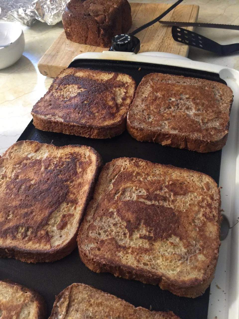 I made french toast this morning with fresh bread. It was super yummy.