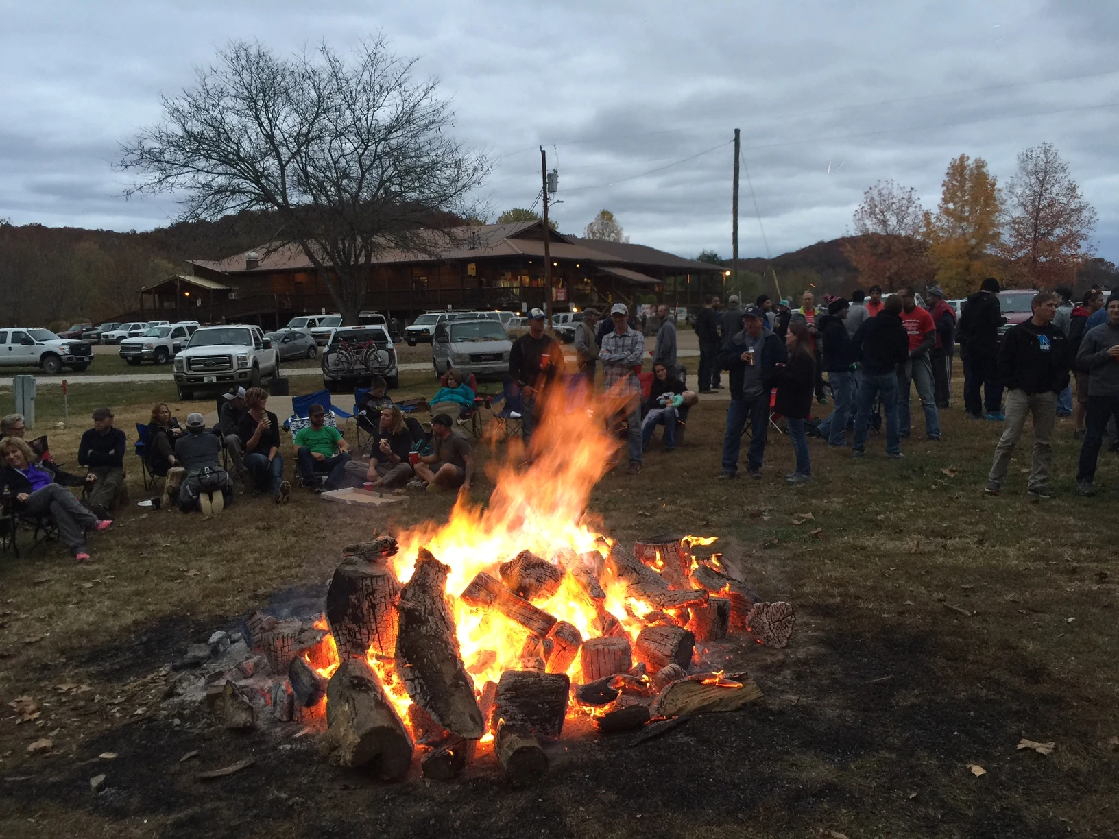 Scott and Jake always have a nice fire going at the finish. This year was no different.