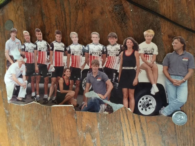 A cut out of the Levis team.