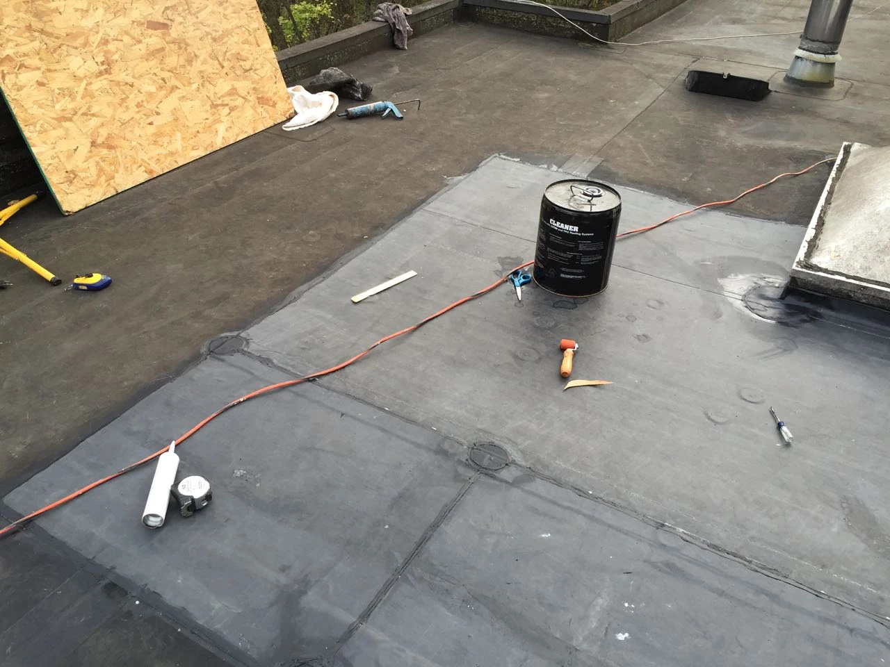 It turned out pretty flat considering I was matching it up to the existing tapered roof.