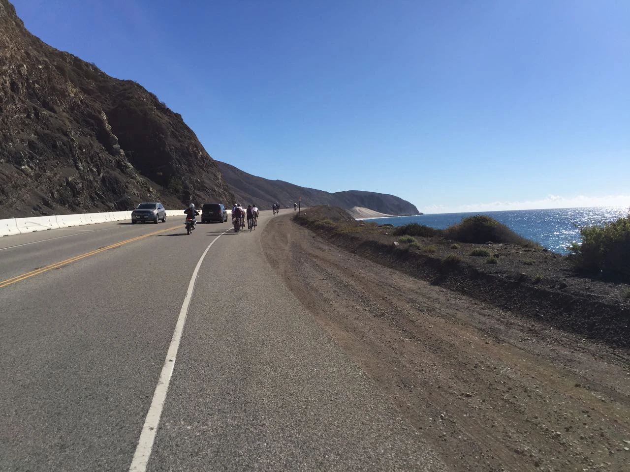 Riding along the coast after I flatted early. 