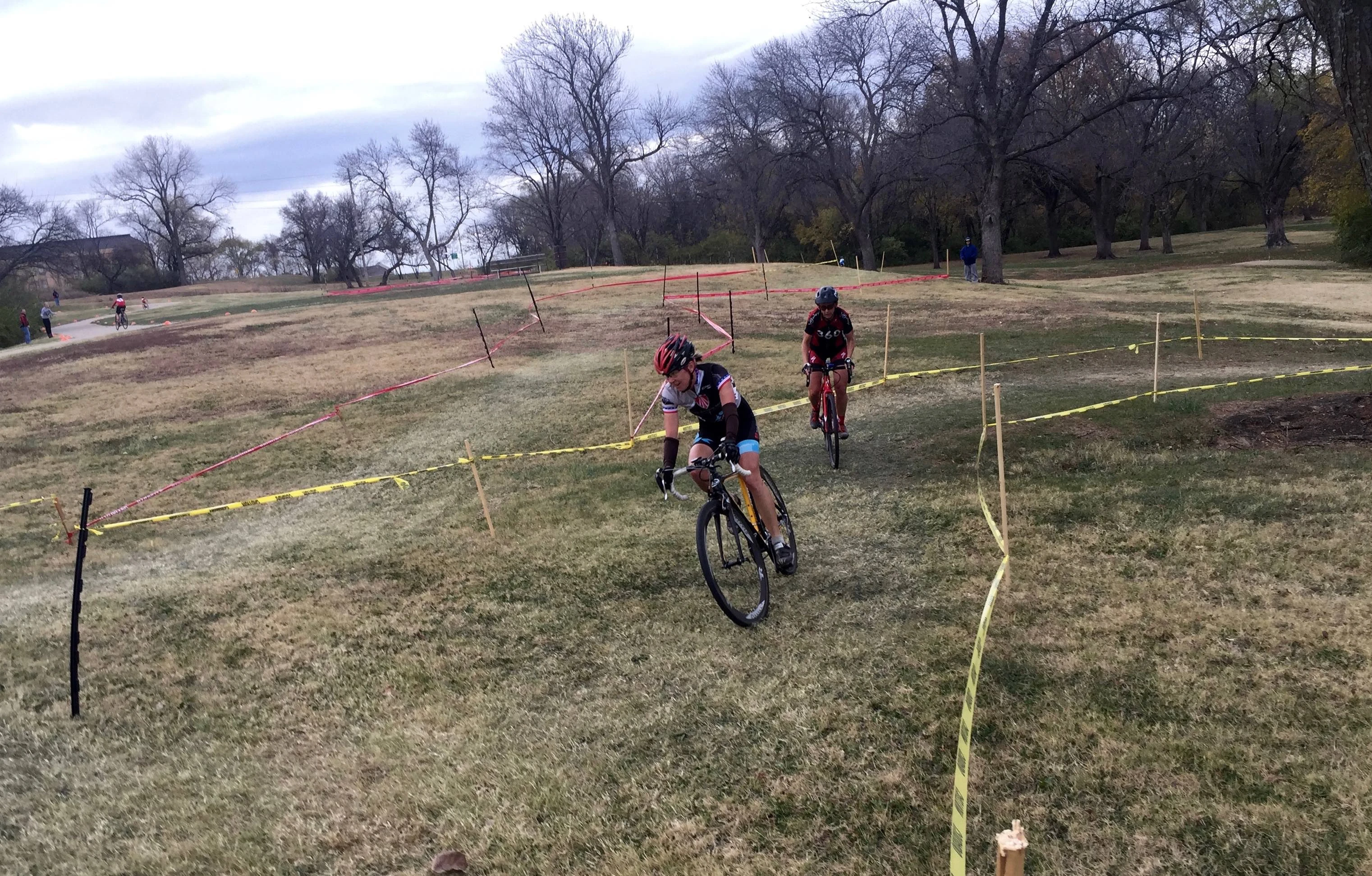 Catherine leading on the last lap.