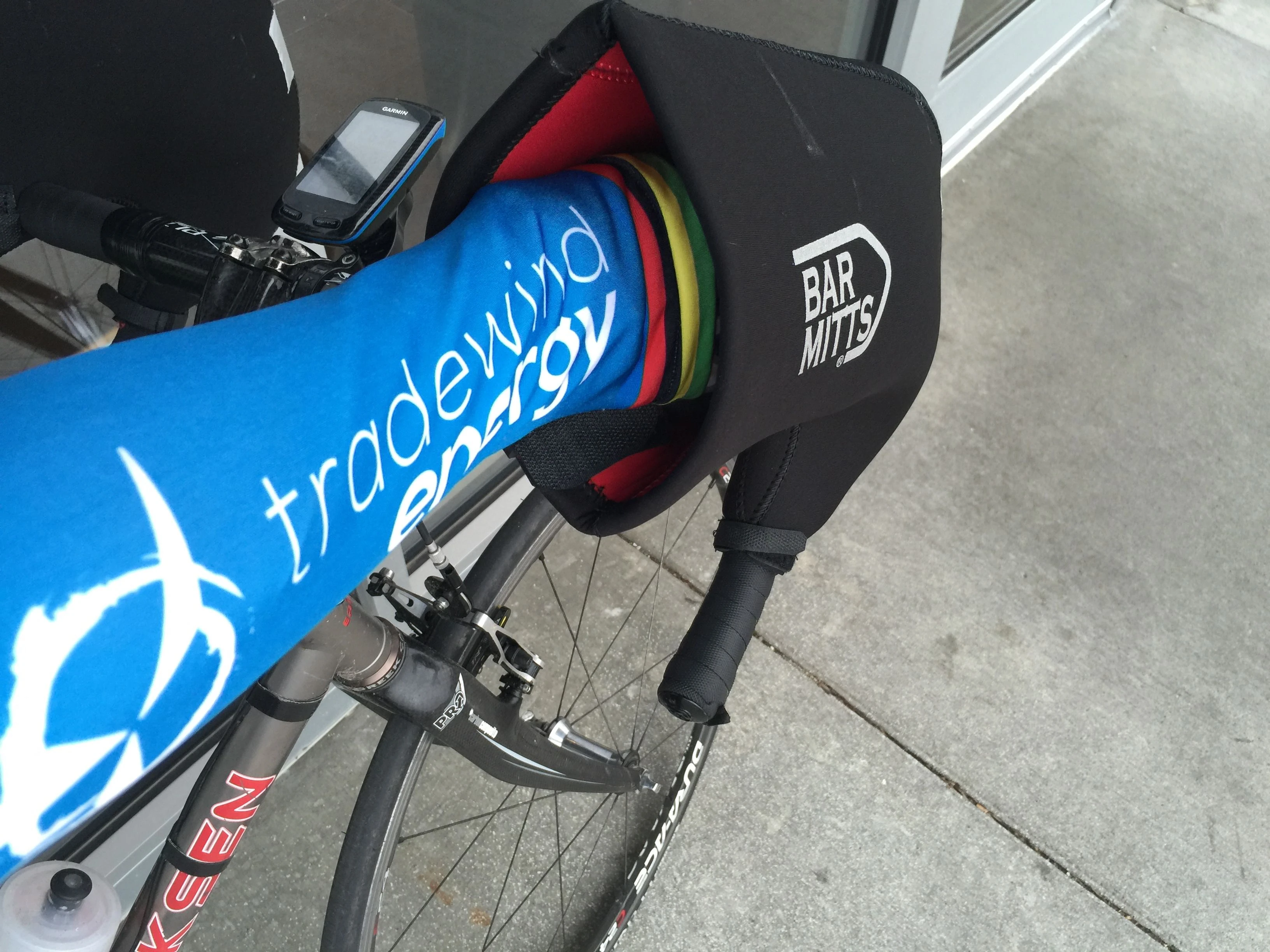 Bar Mitts. They allow you to ride down to just about any temperature I&rsquo;d guess.