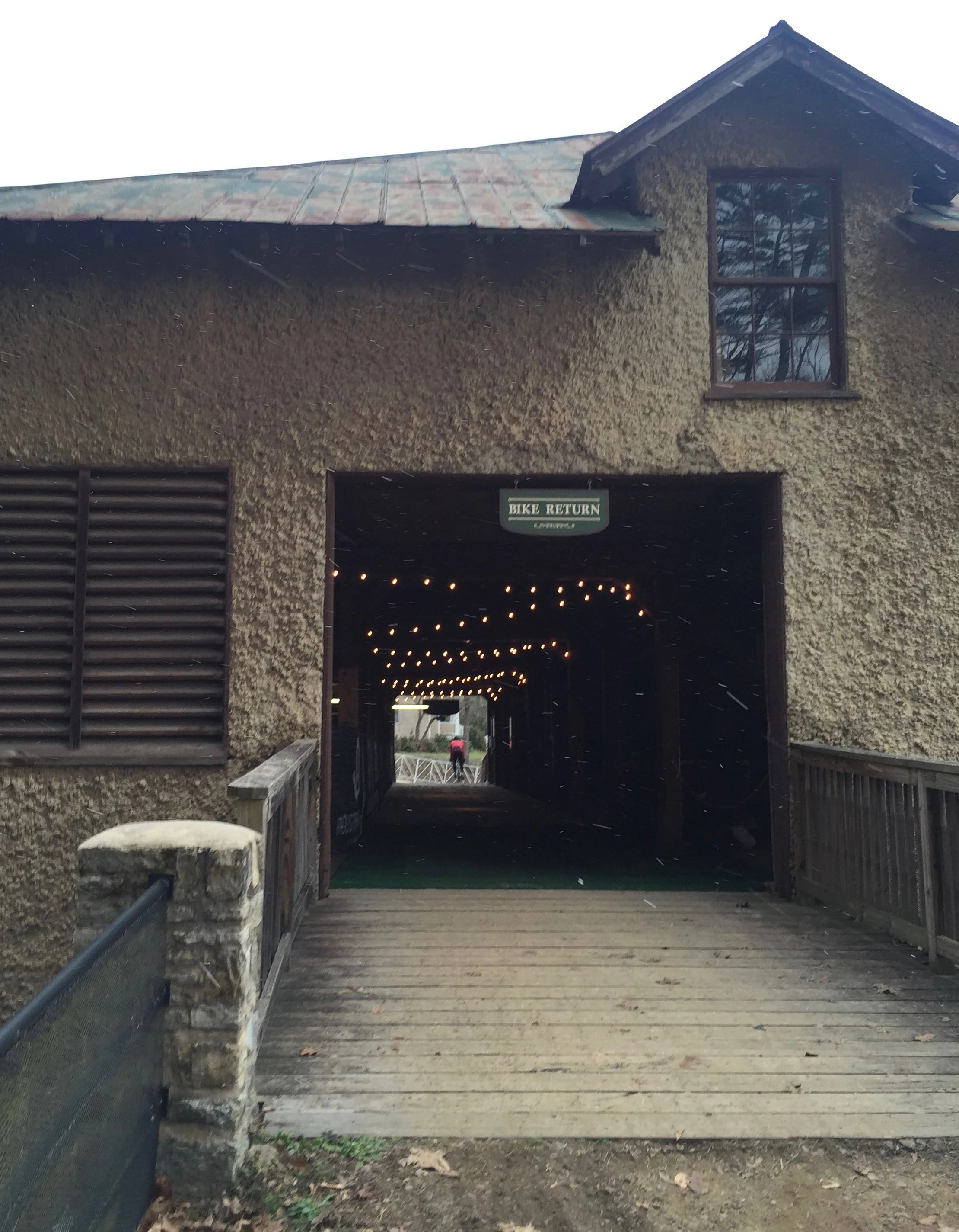 This is the start of the hilly side of the course. It is super riding through the barn.