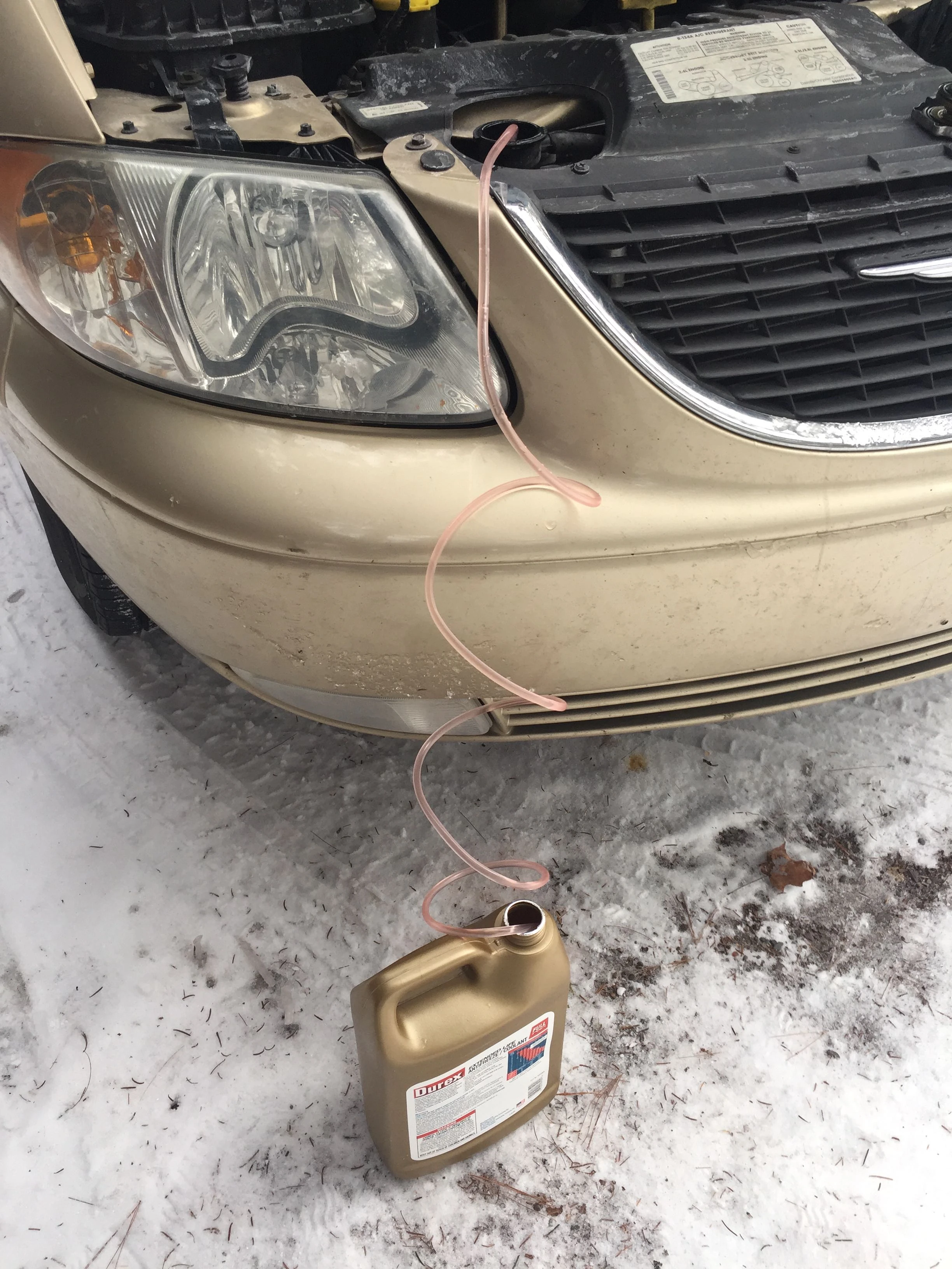 So, I siphoned close to a gallon out and added pure antifreeze. It is strange when you have to have the antifreeze go down to -40 or below.