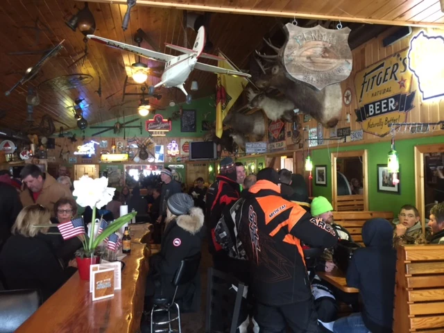 Sawmill Saloon yesterday. Getting ready for the Packer&rsquo;s game.