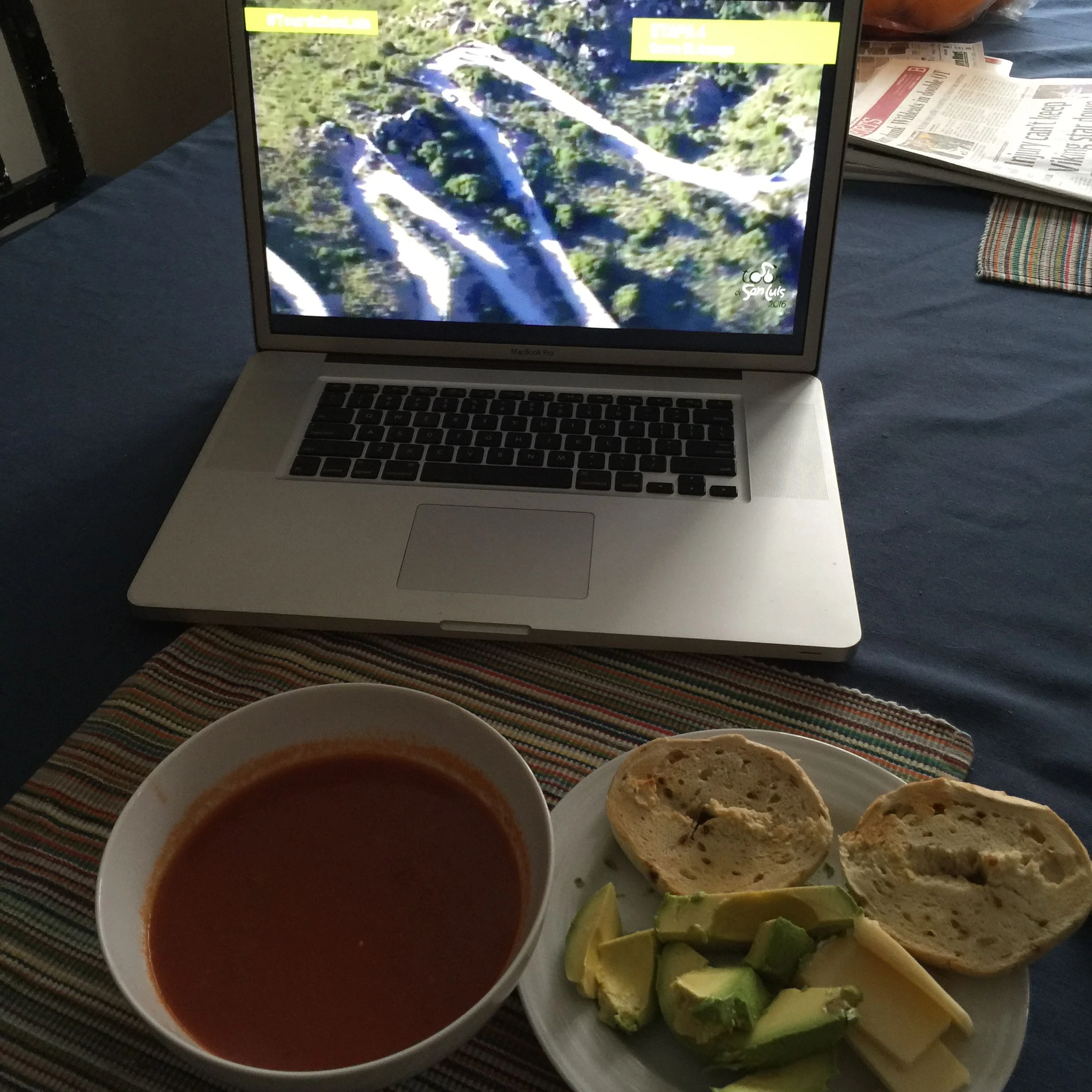 I&rsquo;ve been having a bunch of soup recently. And avocados. Check out the climb on my computer in Argentina. It was crazy.