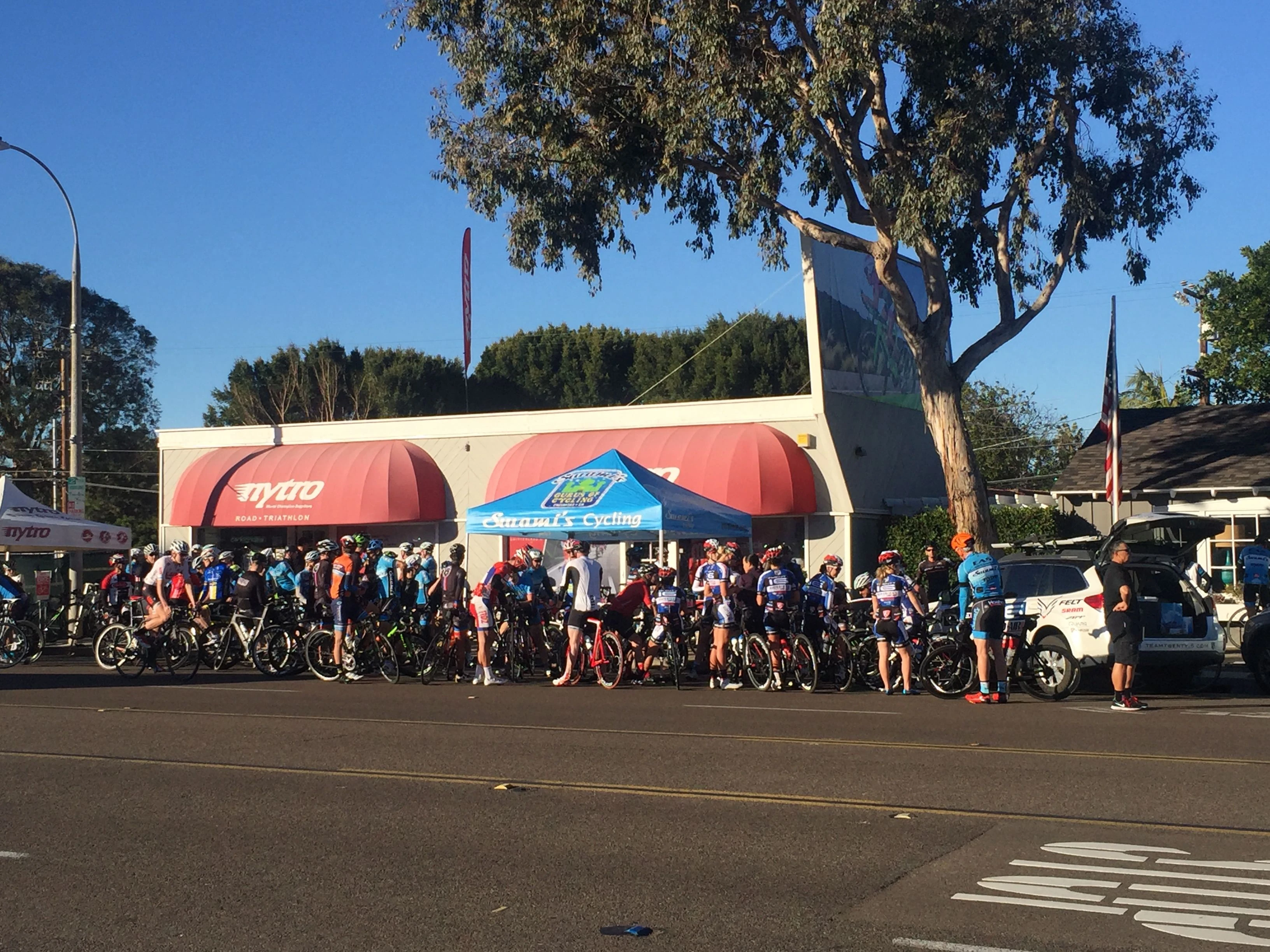 The Swamis Ride mets at Nytro Bike Shop in Encinitas at 8:10 on Saturday mornings.