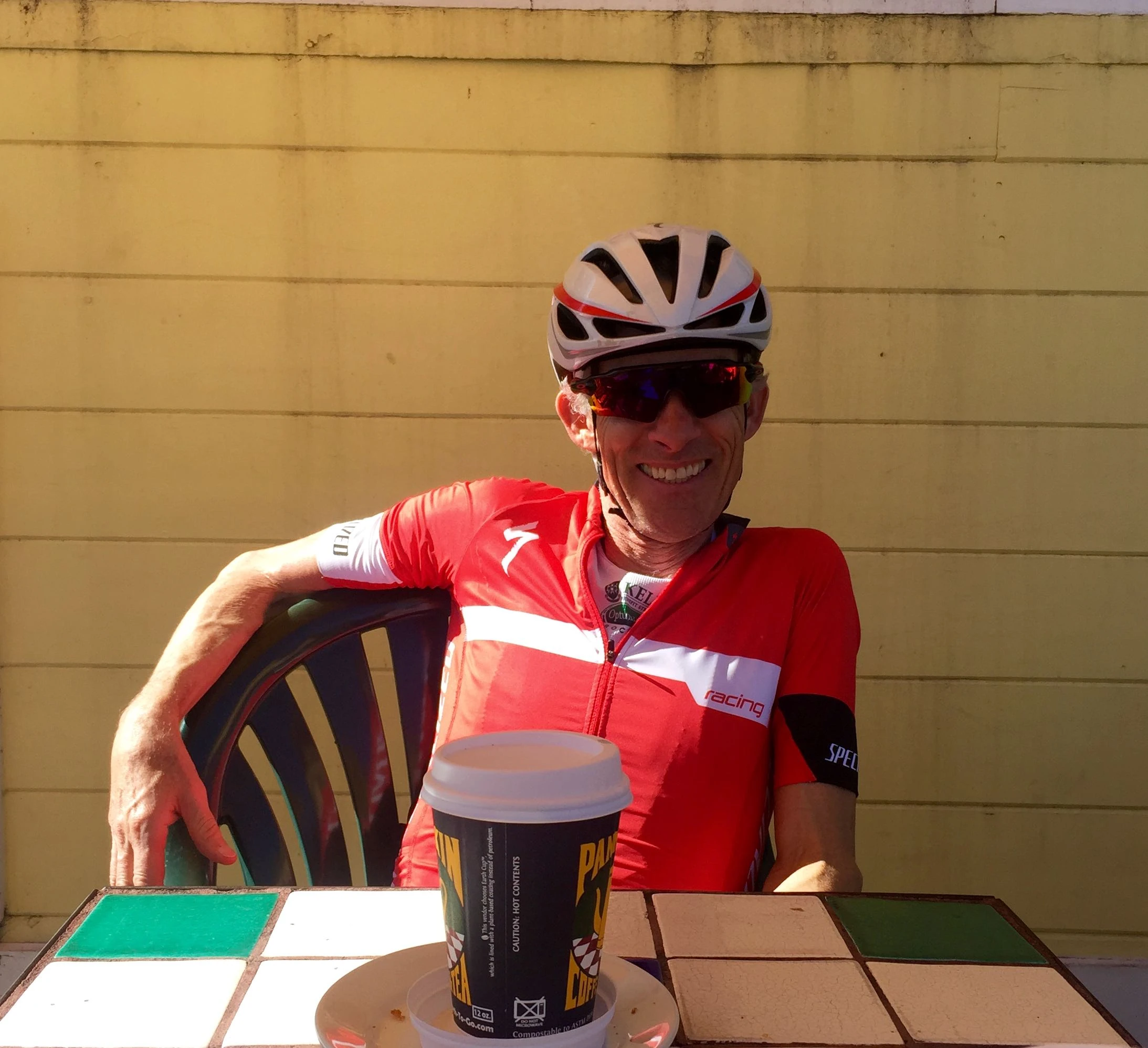 Ned at the Panikin after the ride.