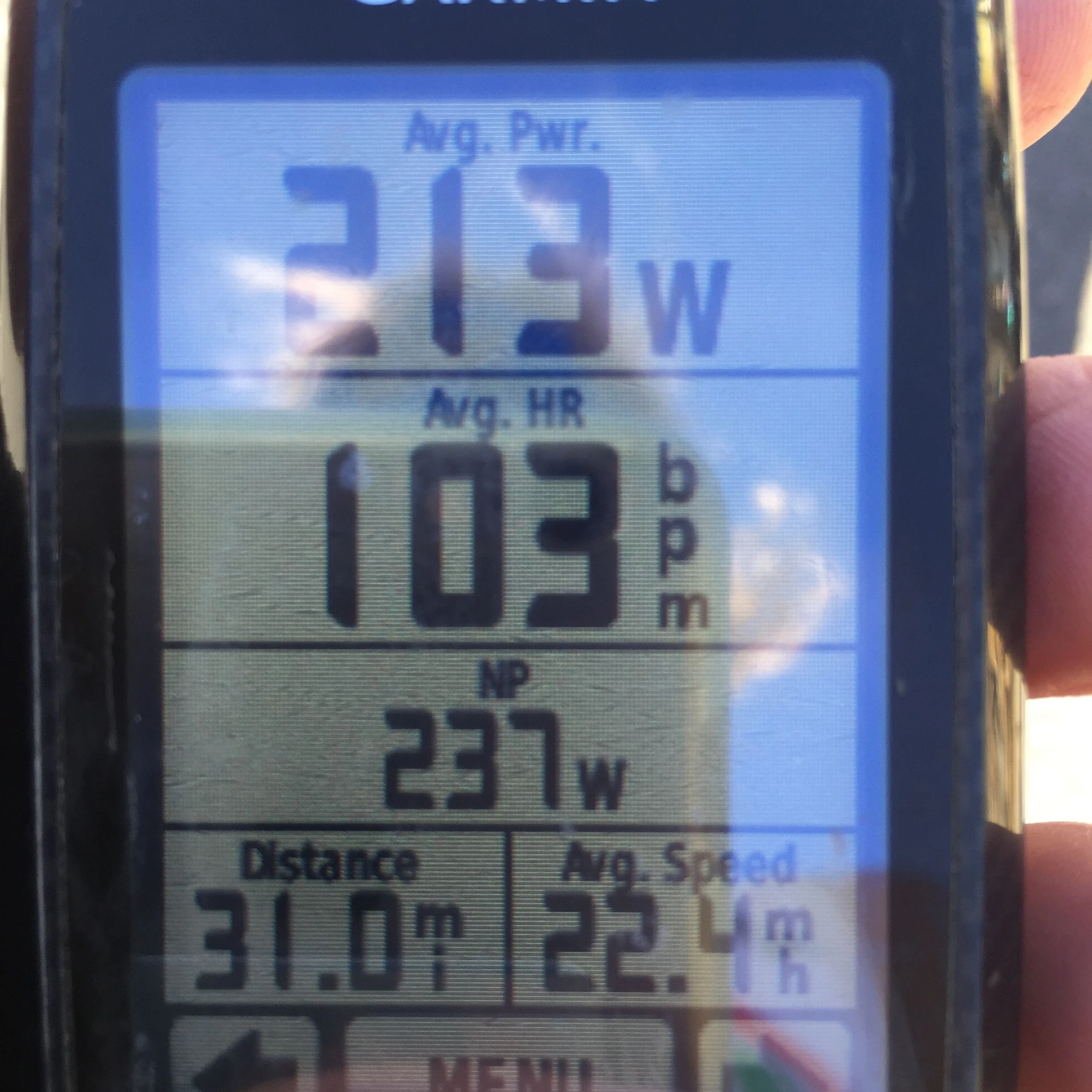 Garmin at Lawrence about 1/2 way through the ride yesterday. I had a 20 mph tailwind and was riding super easy.