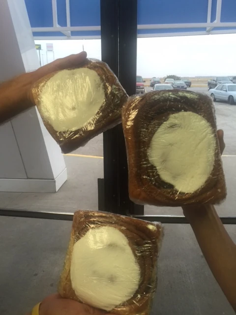 We stopped at Beto Junction for a few cinnamon rolls. 2 lbs each. 