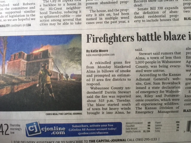 Front page of the paper this morning.