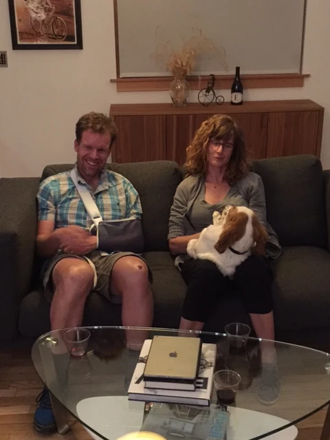 Dan Hughs and his wife Virginia with Tucker.