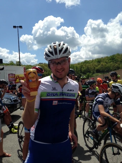 Jack Funk was carrying a whole honeybear with him.