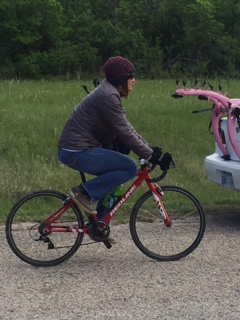 I thought Kelly was watching Tucker, but then she road by on Finn&rsquo;s bike.